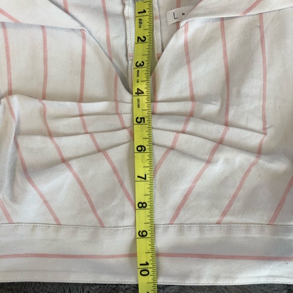 Leith off the shoulder crop top white and pink - Picture 7 of 7